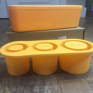 Ice Cube Tray for Tumbler Cup 40Oz, 3 Piece Silicone Cylinder Ice Mold, yellow